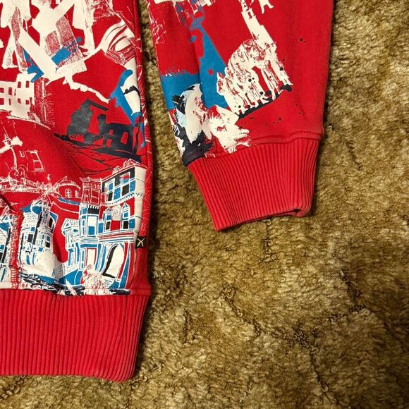 Vintage Artful Dodger Graphic Print Hoodie Red XXLarge - Picture 3 of 8